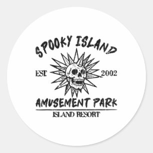 Adesivo Parque de Diversões Spooky Island, Caveira de Disc