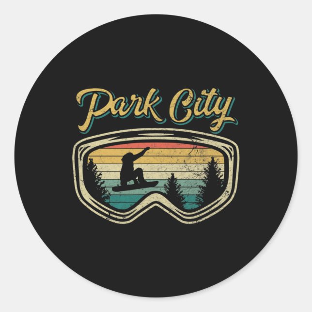 Adesivo Parque de Snowboard Cidade de Utah Dirigiu óculos  (Frente)