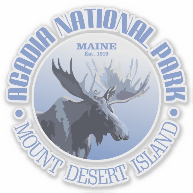 Adesivo Parque Nacional Acadia (alce) (Frente)