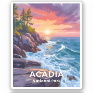 Adesivo Parque Nacional Acadia Otter Cliffs Viagem no Ma
