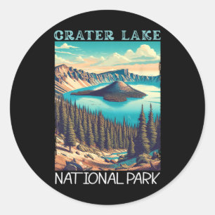 Adesivo Parque Nacional Crater Lake Retro Acampamento Hiki