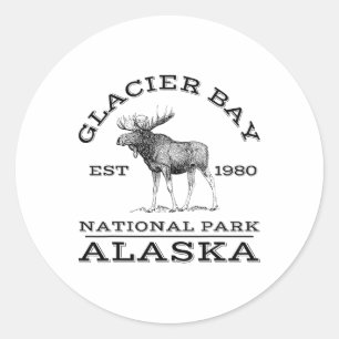 Adesivo Parque Nacional da Baía do Glaciar Alasca Alce Cam