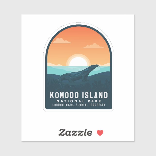 Adesivo Parque Nacional da Ilha Komodo, Sticker (Folha)