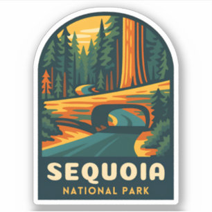 Adesivo Parque Nacional da Sequoia de Viagens vintage Retr