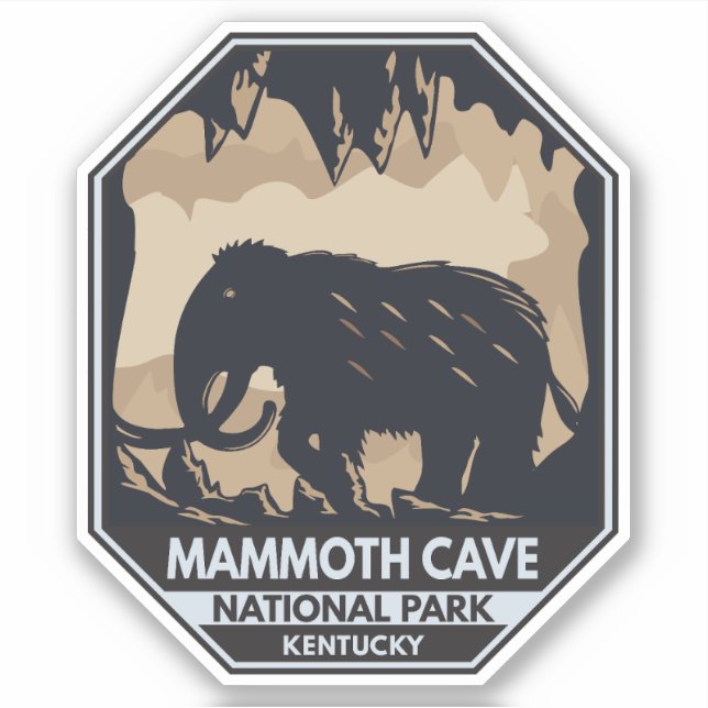 Adesivo Parque Nacional das Cavernas de Mammoth Wooly Mamm (Frente)