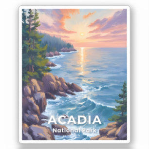 Adesivo Parque Nacional de Acadia Pintura de Viagem de A