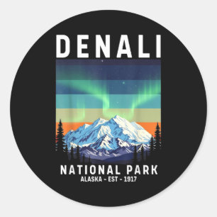 Adesivo parque nacional denali vintage alasca montanha den