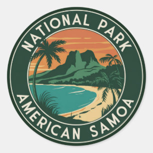Adesivo Parque Nacional do Americano Samoa Round Emblem