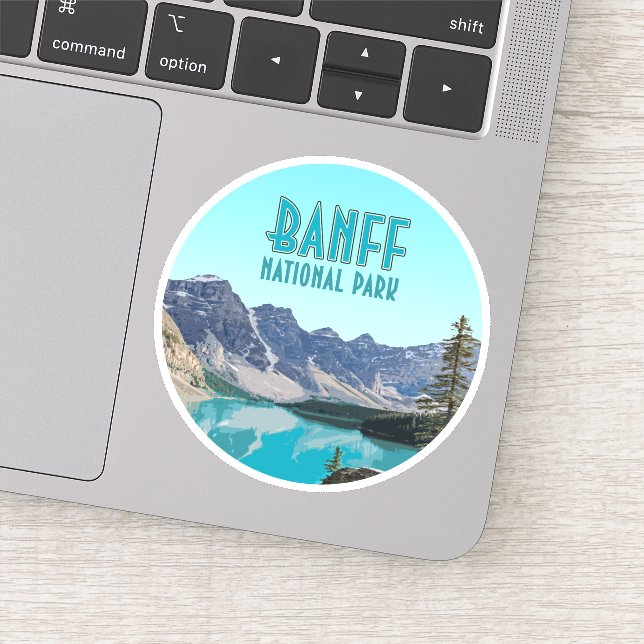 Adesivo Parque Nacional do Moraine Lake Banff Canada Vinta (Detalhe)