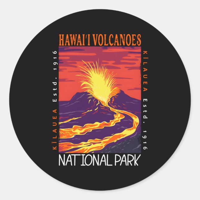 Adesivo Parque Nacional dos Vulcões do Havaí Kilauea Volca (Frente)