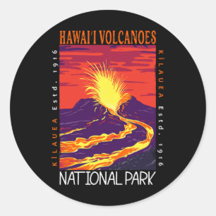 Adesivo Parque Nacional dos Vulcões do Havaí Vulcão Kilaue