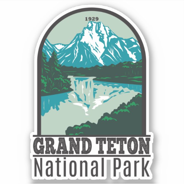 Adesivo Parque Nacional Grand Teton Jackson Hole Valley (Frente)