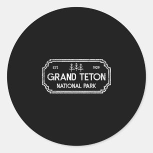 Adesivo parque nacional grand teton retro caminhada ao ar