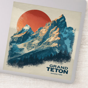 Adesivo Parque Nacional Grand Teton viagens vintage