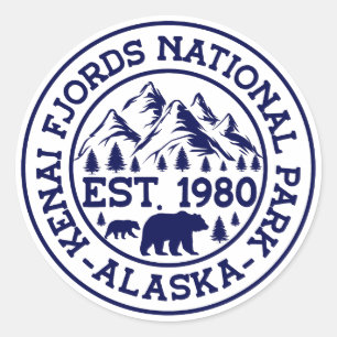 Adesivo Parque Nacional Kenai Fjords EST.1980 Urso do Alas