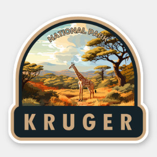 Adesivo Parque Nacional Kruger África do Sul Giraffe Vinta