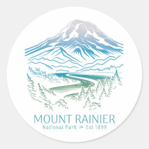 Adesivo Parque Nacional Mt. Rainier Trilha Acampamento Mon