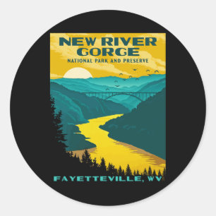 Adesivo Parque Nacional New River Gorge Vintage Wpa Ster S