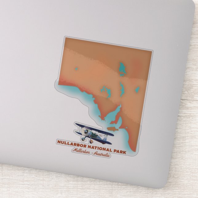 Adesivo Parque Nacional Nullarbor Austrália mapa (Detalhe)