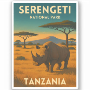 Adesivo Parque Nacional Serengeti Viagens Antigos África