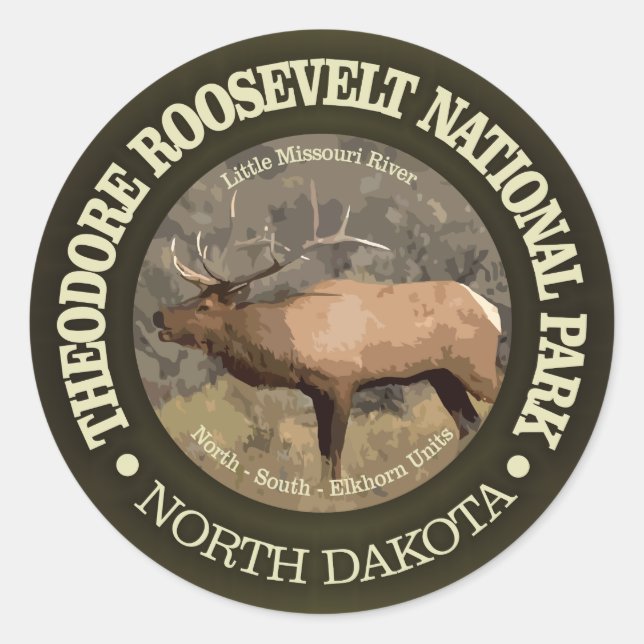Adesivo Parque Nacional Theodore Roosevelt (elk) (Frente)
