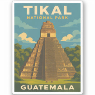 Adesivo Parque Nacional Tikal da Viagens vintage Retro Gua