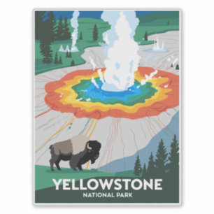 Adesivo Parque Nacional Vivid Yellowstone