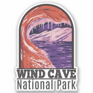 Adesivo Parque Nacional Wind Cave South Dakota Vintage