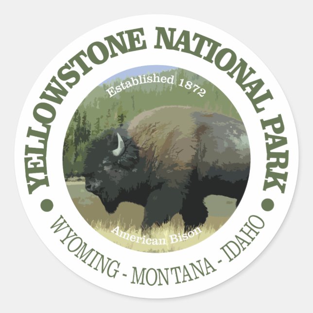 Adesivo Parque Nacional Yellowstone (bison) (Frente)