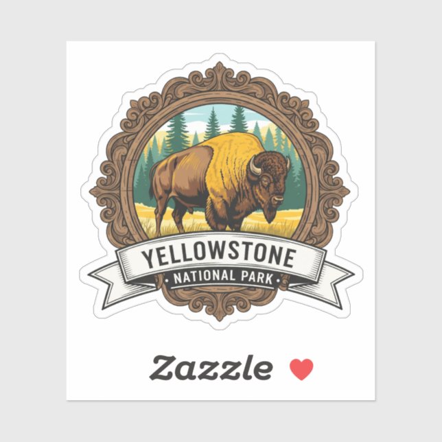Adesivo Parque Nacional Yellowstone Souvenir (Folha)