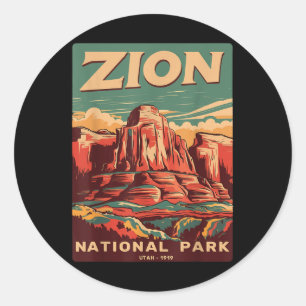 Adesivo Parque Nacional Zion Utah Angels Landing Vintage H