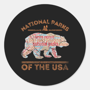 Adesivo Parques Nacionais Urso Caminhada Viagem Acampament