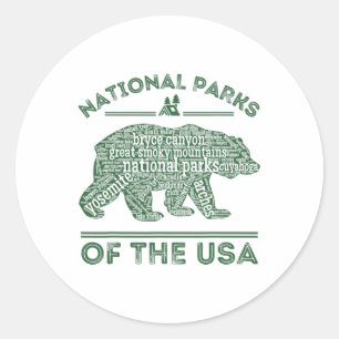 Adesivo Parques Nacionais Urso Hiking Viagens Acampamento 