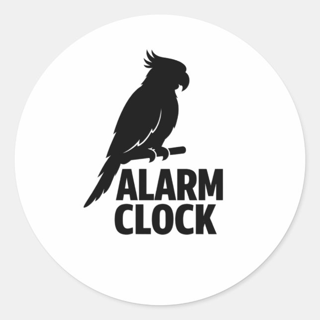 Adesivo Parrot Alarm Clock Funny Pet Owner Sticker (Frente)
