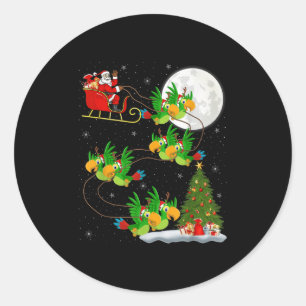 Adesivo Parrots Bird Papais noeis Sleigh Voando Engraçado