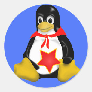 ADESIVO PARTIDÁRIO DO COMUNISTA DE LINUX TUX