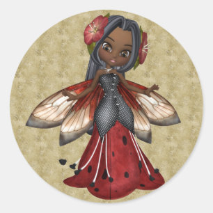 Adesivo Partido Afro-Americano de Faerie Ladybug