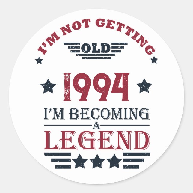 Adesivo Partido aniversário de 30 anos personalizado de tr (Frente)