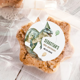 Adesivo Partido aniversário de 3 anos do Dinossauro da Sel