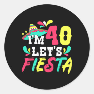 Adesivo Partido aniversário de 40 anos mexicano, sou 40 Va