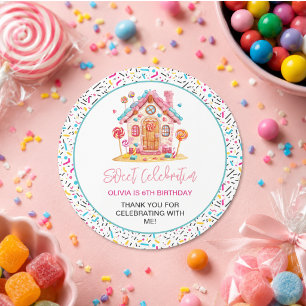 Adesivo Partido Aniversário de criança da Candyland Sweet