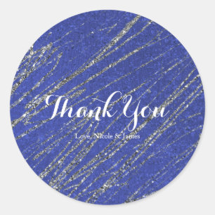 Adesivo Partido Blue & Silver Modern Glam Marble Strike