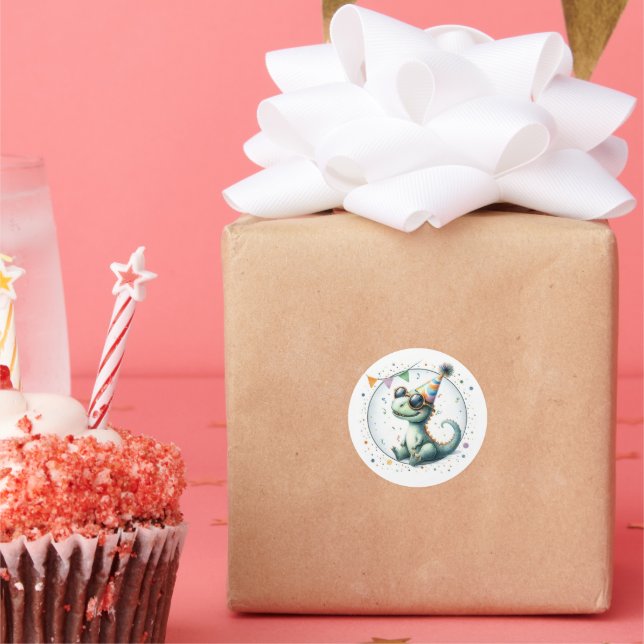 Adesivo Partido Bonito Que Dinossauro Aniversário Favorece (Festa)