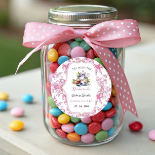 Adesivo Partido Chá de panela do Tea de Flor Selvagem Rosa