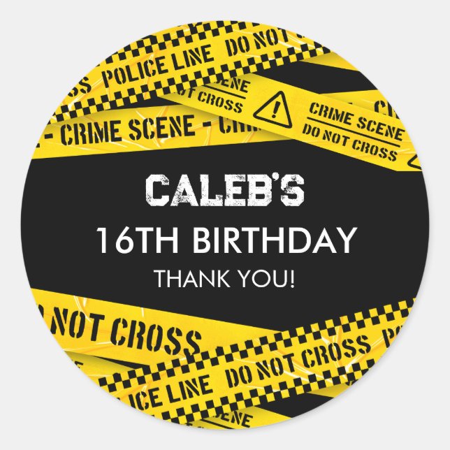 Adesivo Partido da Polícia com Amarelo Não atravesse Fitas (Frente)