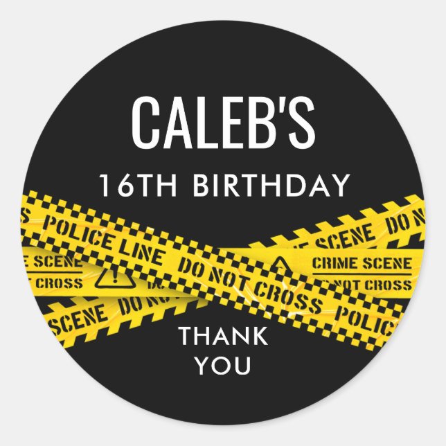 Adesivo Partido da Polícia com Amarelo Não atravesse Fitas (Frente)