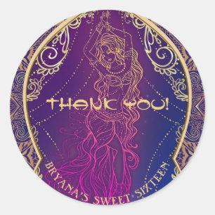 Adesivo Partido Dançarino Árabe roxo e Dourado marroquino