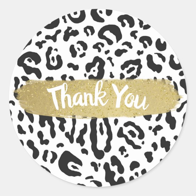 Adesivo Partido de Impressão Animal Leopardo Preto e Branc (Frente)