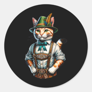 Adesivo Partido de outubro Cat Funny Alemão Lederhosen da