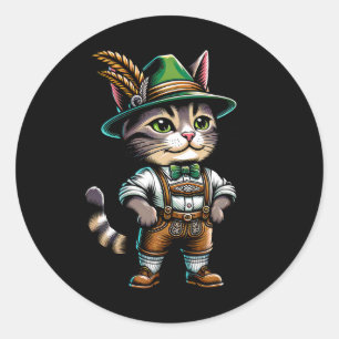 Adesivo Partido de outubro Cat Funny Alemão Lederhosen da